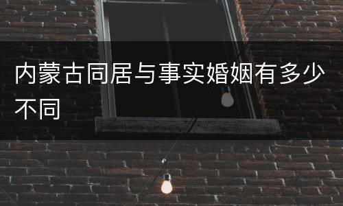 内蒙古同居与事实婚姻有多少不同