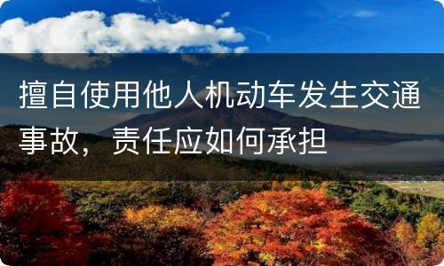 擅自使用他人机动车发生交通事故，责任应如何承担