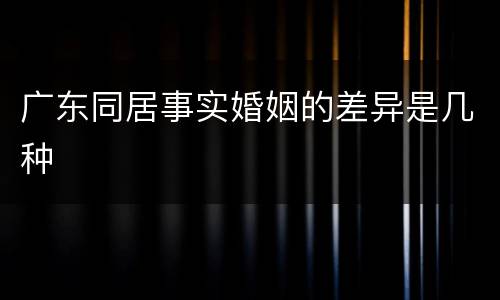 广东同居事实婚姻的差异是几种