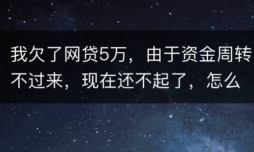 我欠了网贷5万，由于资金周转不过来，现在还不起了，怎么办