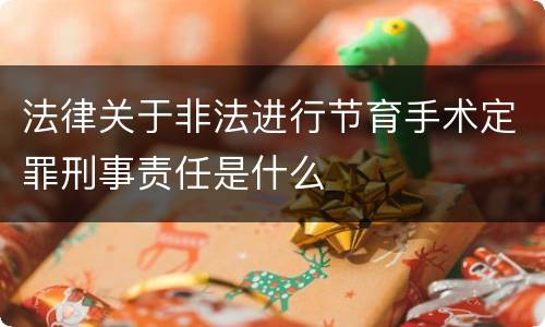 法律关于非法进行节育手术定罪刑事责任是什么