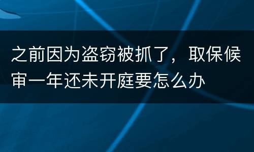 之前因为盗窃被抓了，取保候审一年还未开庭要怎么办