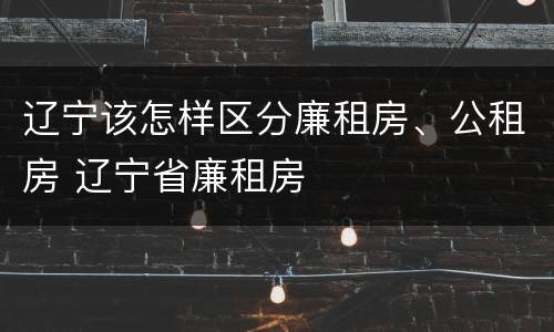 辽宁该怎样区分廉租房、公租房 辽宁省廉租房
