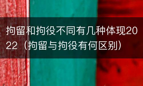 拘留和拘役不同有几种体现2022（拘留与拘役有何区别）