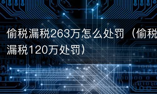 偷税漏税263万怎么处罚（偷税漏税120万处罚）