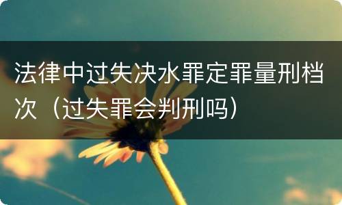 法律中过失决水罪定罪量刑档次（过失罪会判刑吗）