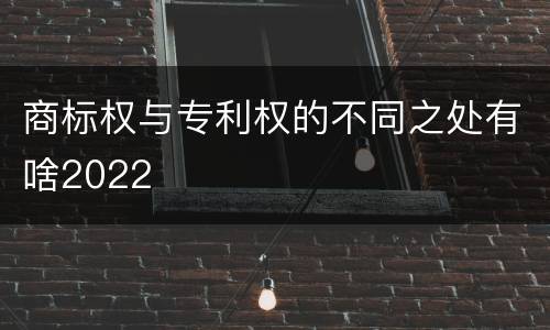 商标权与专利权的不同之处有啥2022