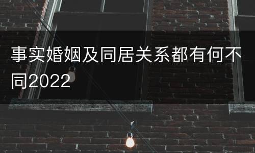 事实婚姻及同居关系都有何不同2022