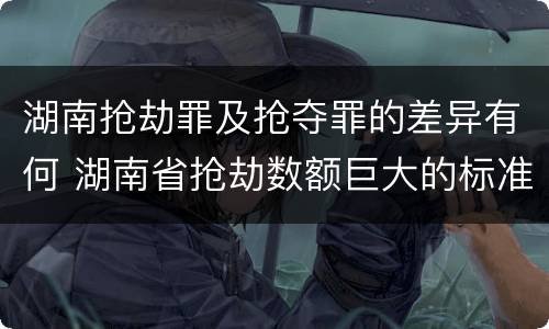 湖南抢劫罪及抢夺罪的差异有何 湖南省抢劫数额巨大的标准
