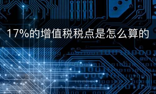17%的增值税税点是怎么算的