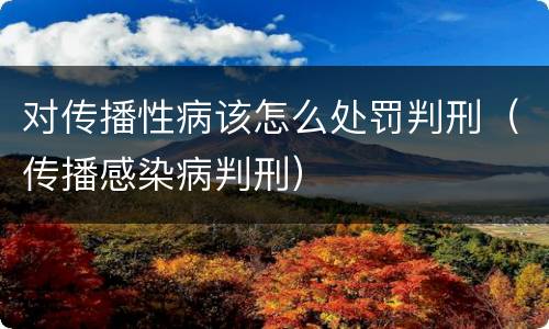 对传播性病该怎么处罚判刑（传播感染病判刑）