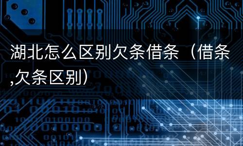 湖北怎么区别欠条借条（借条,欠条区别）