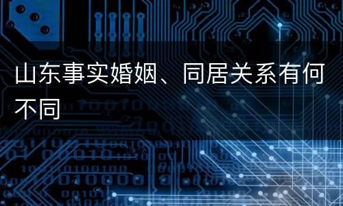 山东事实婚姻、同居关系有何不同