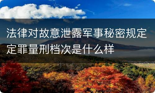 法律对故意泄露军事秘密规定定罪量刑档次是什么样