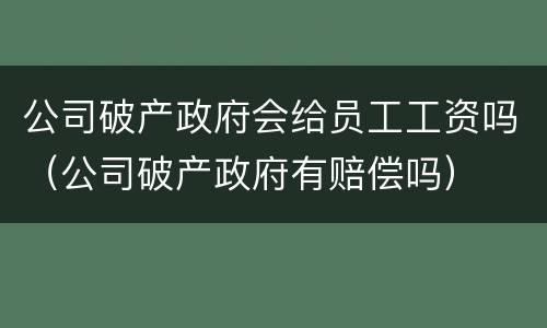 公司破产政府会给员工工资吗（公司破产政府有赔偿吗）