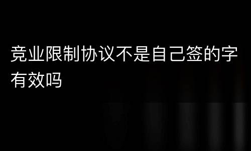 竞业限制协议不是自己签的字有效吗