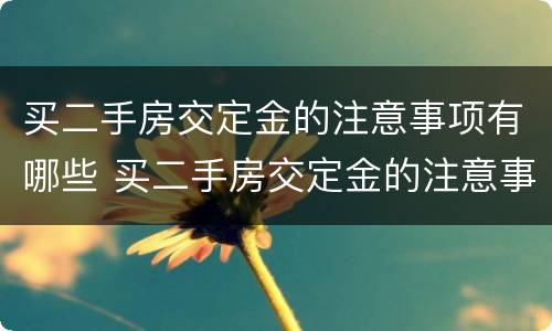 买二手房交定金的注意事项有哪些 买二手房交定金的注意事项有哪些呢