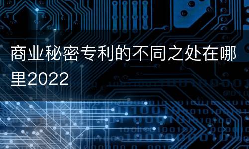 商业秘密专利的不同之处在哪里2022