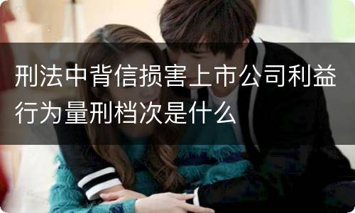 刑法中背信损害上市公司利益行为量刑档次是什么