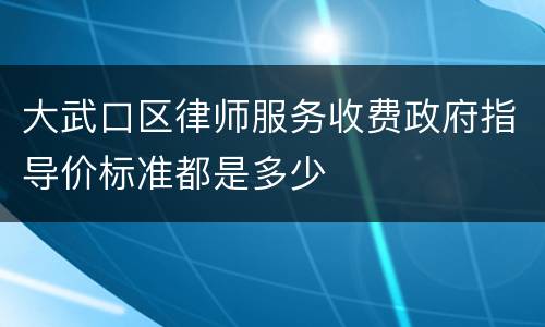 大武口区律师服务收费政府指导价标准都是多少