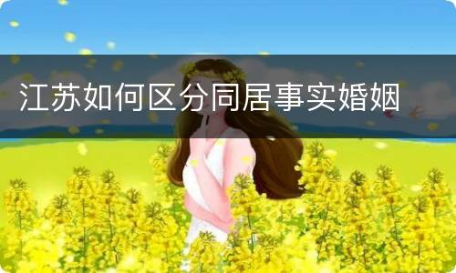 江苏如何区分同居事实婚姻
