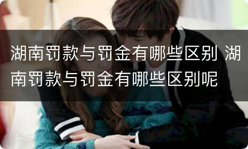 湖南罚款与罚金有哪些区别 湖南罚款与罚金有哪些区别呢