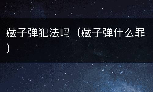 藏子弹犯法吗（藏子弹什么罪）