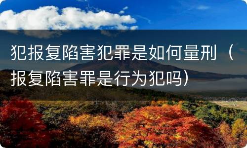 犯报复陷害犯罪是如何量刑（报复陷害罪是行为犯吗）