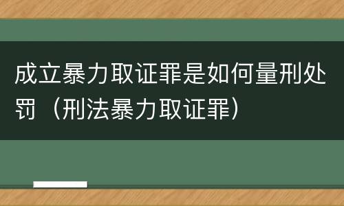 成立暴力取证罪是如何量刑处罚（刑法暴力取证罪）