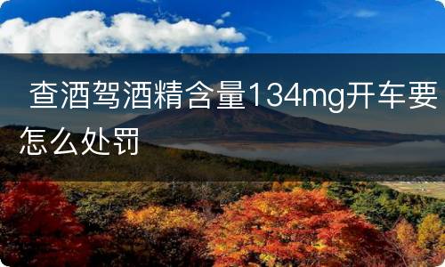  查酒驾酒精含量134mg开车要怎么处罚