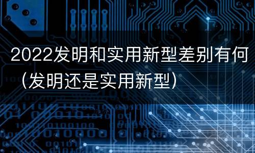 2022发明和实用新型差别有何（发明还是实用新型）