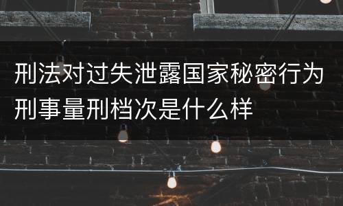 刑法对过失泄露国家秘密行为刑事量刑档次是什么样