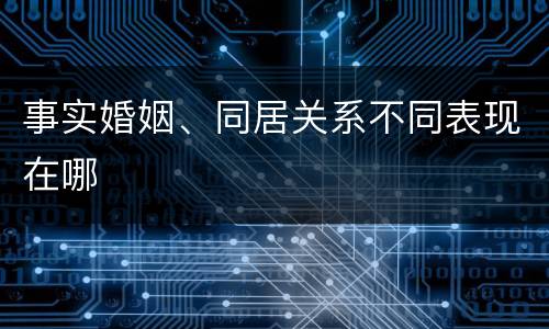 事实婚姻、同居关系不同表现在哪