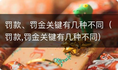 罚款、罚金关键有几种不同（罚款,罚金关键有几种不同）