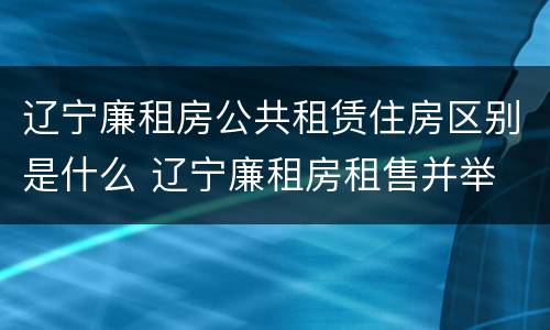 辽宁廉租房公共租赁住房区别是什么 辽宁廉租房租售并举