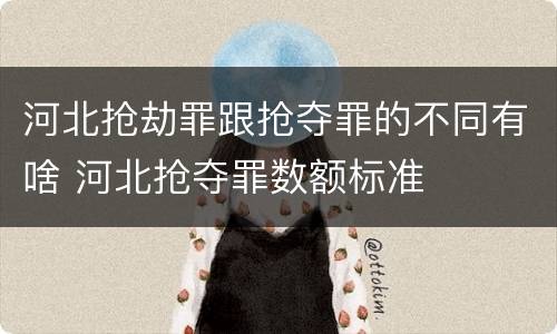 河北抢劫罪跟抢夺罪的不同有啥 河北抢夺罪数额标准