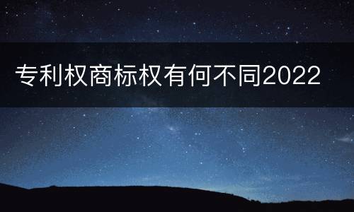 专利权商标权有何不同2022