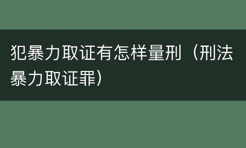 犯暴力取证有怎样量刑（刑法暴力取证罪）
