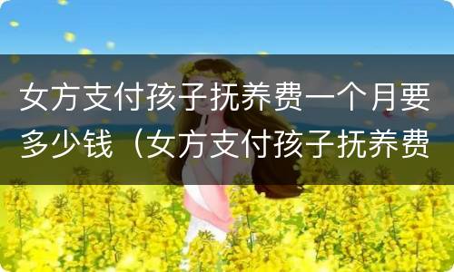 女方支付孩子抚养费一个月要多少钱（女方支付孩子抚养费一个月要多少钱合理）