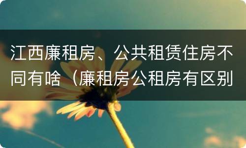 江西廉租房、公共租赁住房不同有啥（廉租房公租房有区别吗）