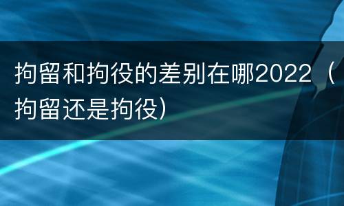 拘留和拘役的差别在哪2022（拘留还是拘役）