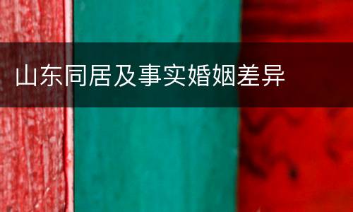 山东同居及事实婚姻差异