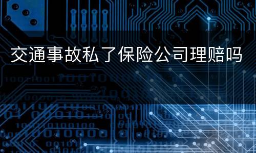 交通事故私了保险公司理赔吗