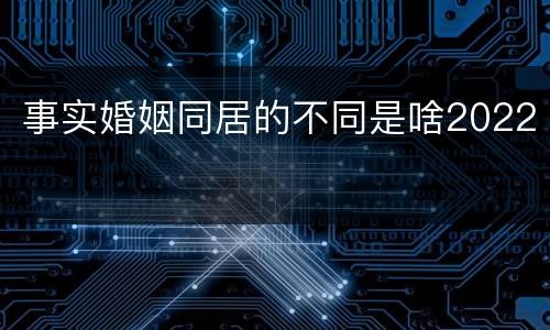 事实婚姻同居的不同是啥2022