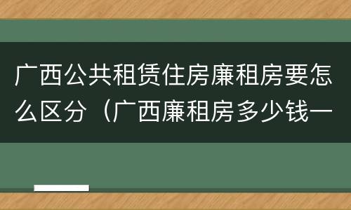 广西公共租赁住房廉租房要怎么区分（广西廉租房多少钱一个月）