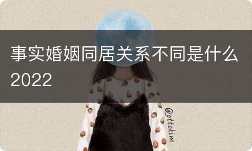事实婚姻同居关系不同是什么2022