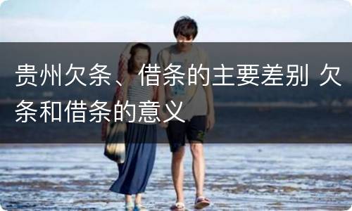 贵州欠条、借条的主要差别 欠条和借条的意义
