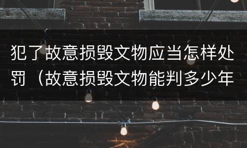犯了故意损毁文物应当怎样处罚（故意损毁文物能判多少年）