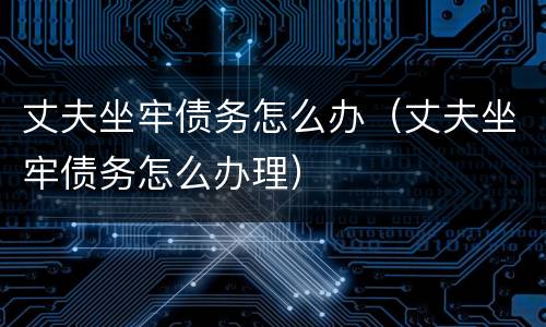 丈夫坐牢债务怎么办（丈夫坐牢债务怎么办理）