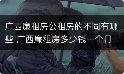 广西廉租房公租房的不同有哪些 广西廉租房多少钱一个月